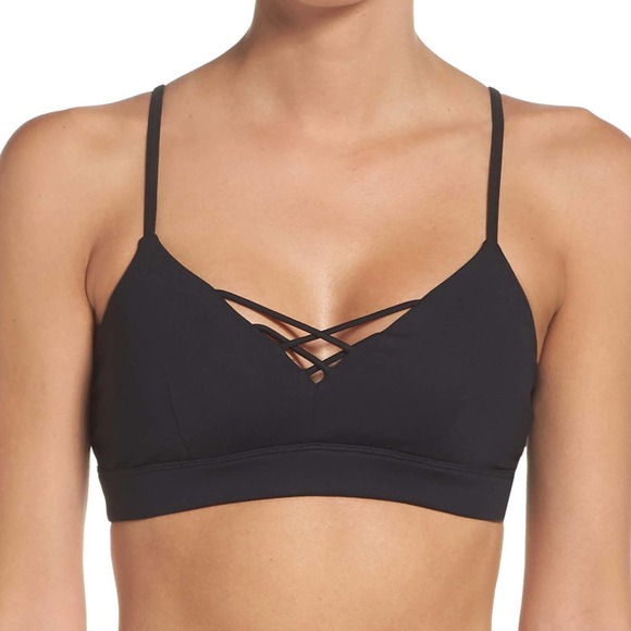 ALO Yoga Other - Alo Yoga Interlace Sports Bra Size XXS Women's Black Unpadded Adjustable Straps